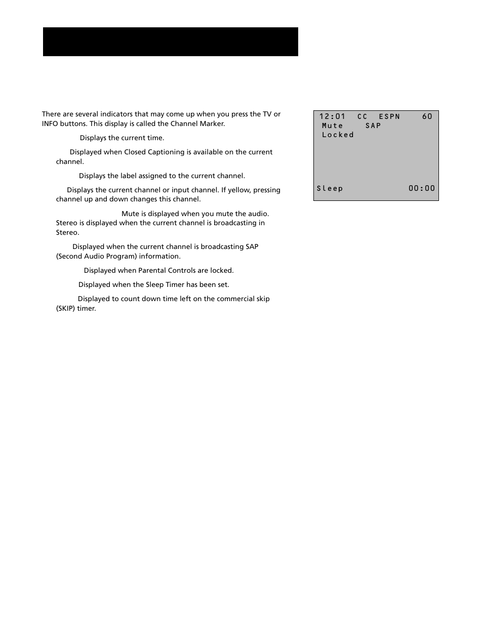 Channel marker, Features and controls | RCA F20645 User Manual | Page 48 / 64