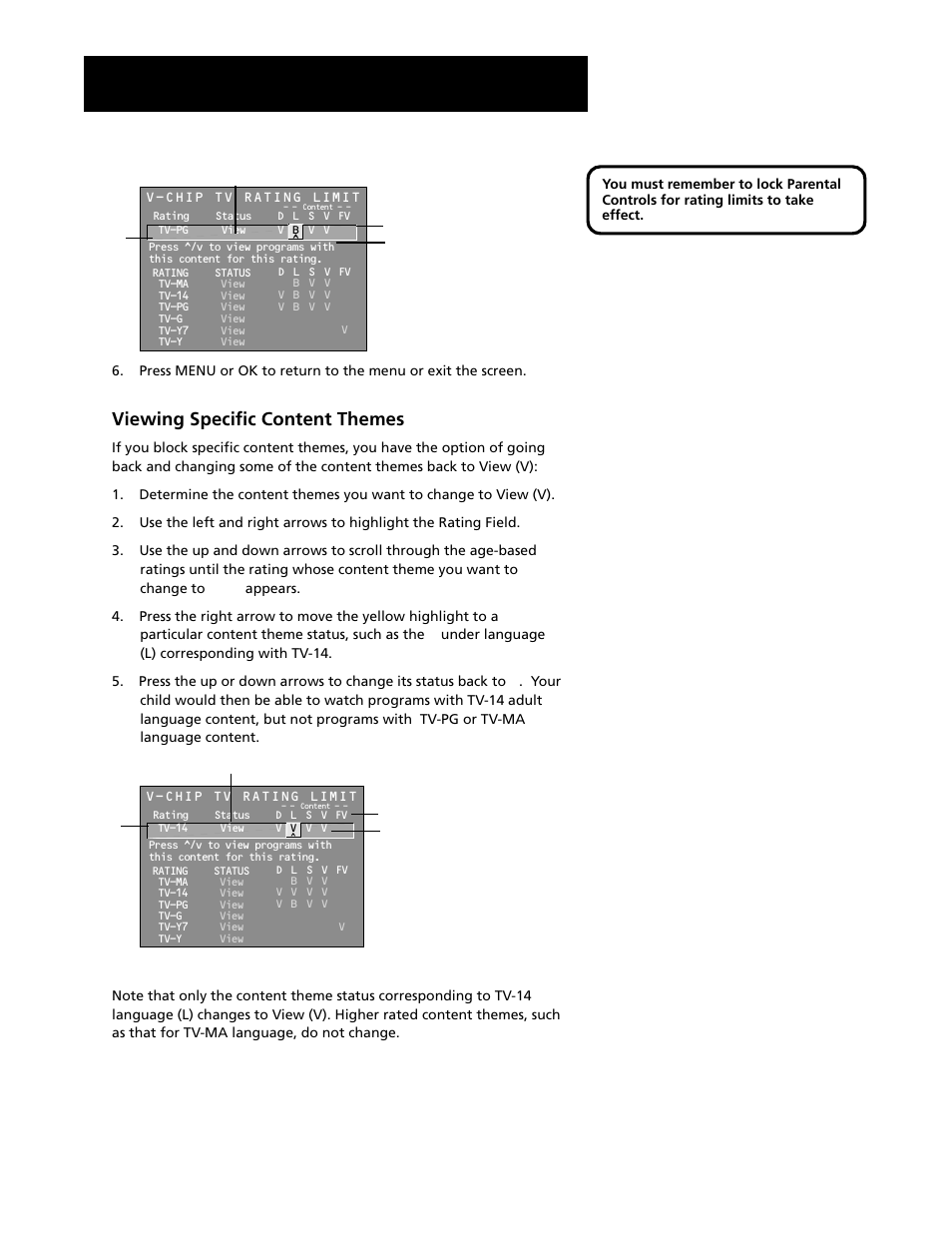 Features and controls, Viewing specific content themes | RCA F20645 User Manual | Page 53 / 64