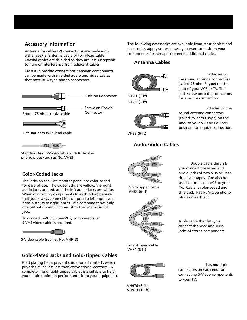 Accessory information, Reference | RCA F20645 User Manual | Page 60 / 64