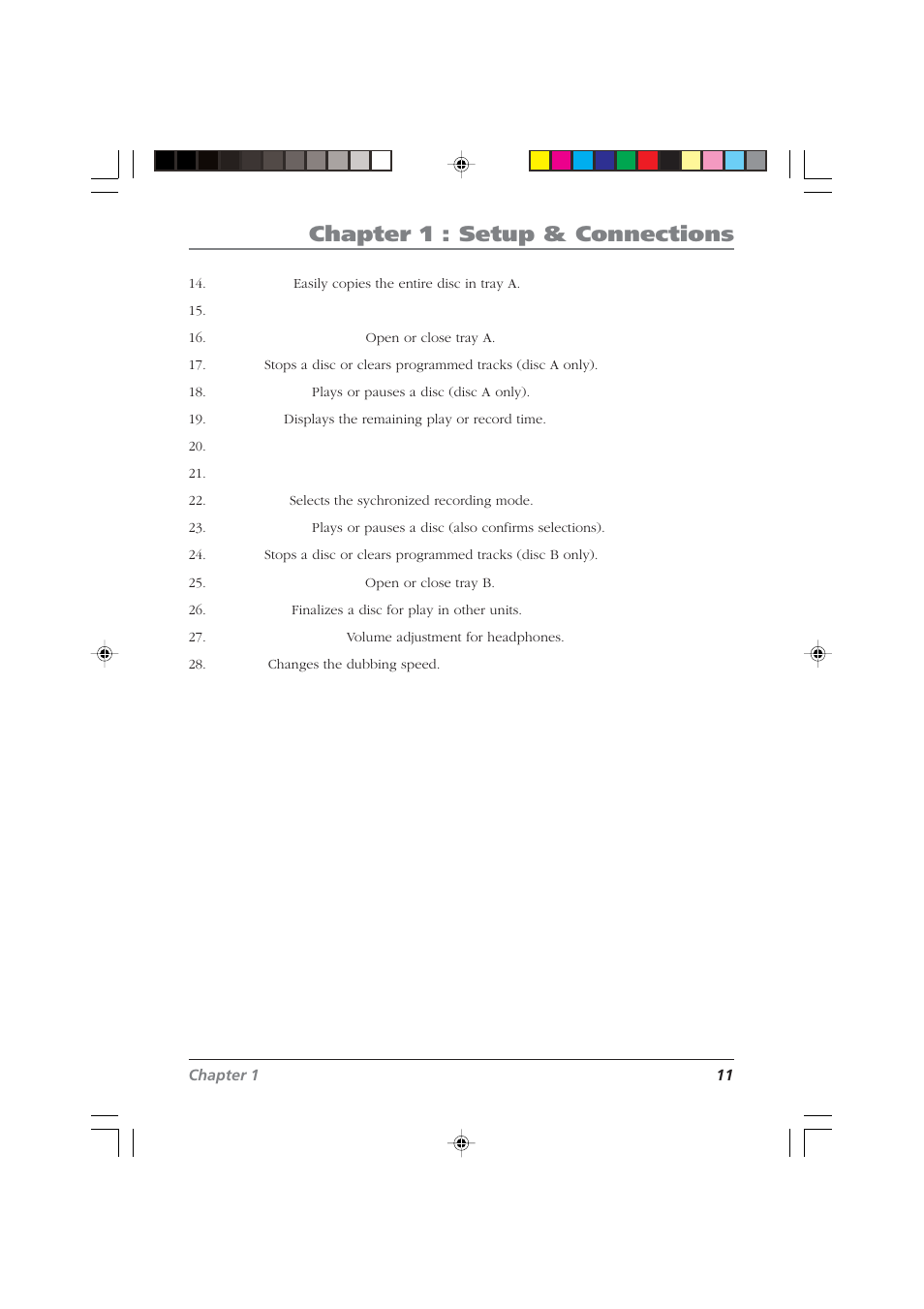 Chapter 1 : setup & connections | RCA CDRW10 User Manual | Page 13 / 32