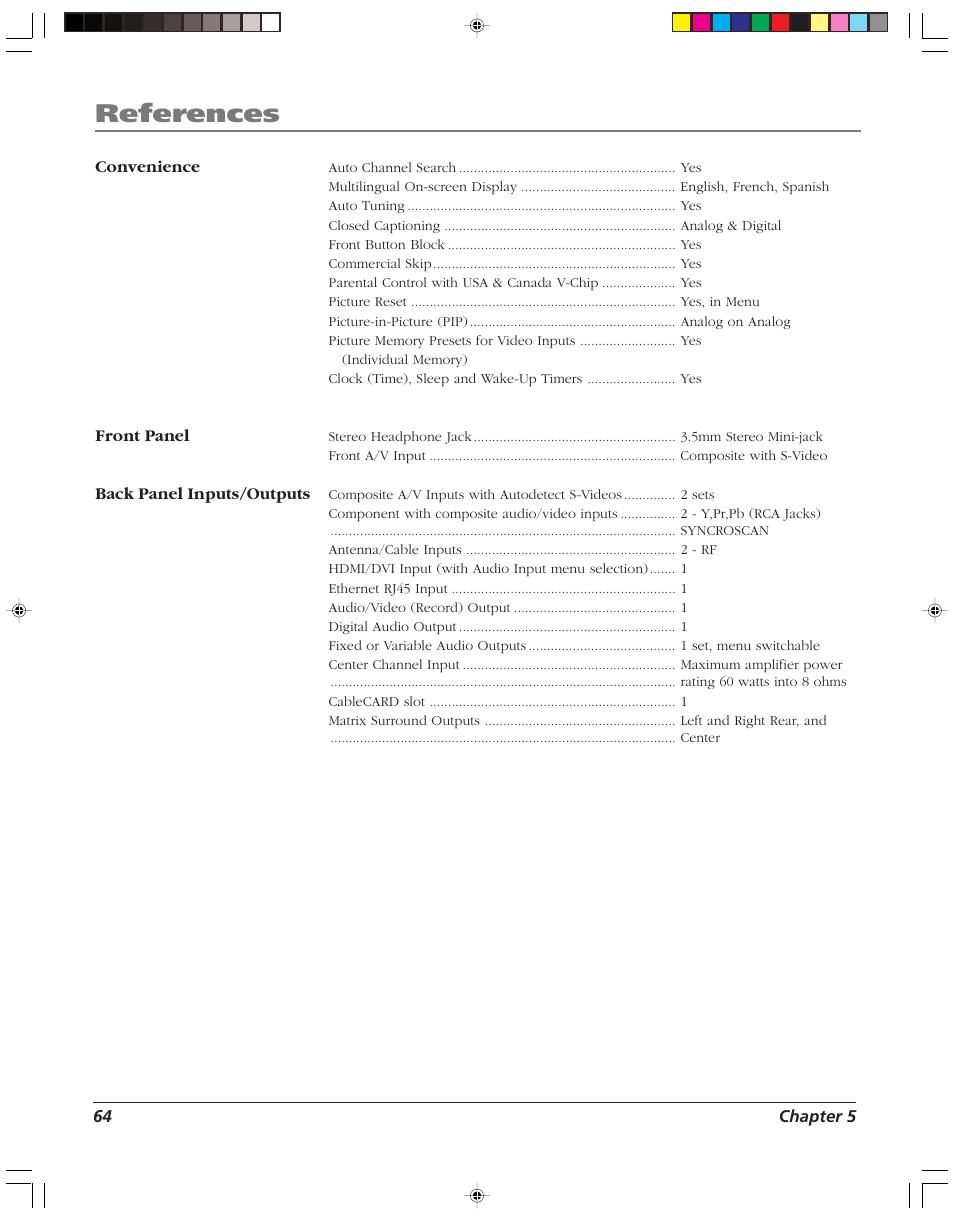 References | RCA HD52W58 User Manual | Page 66 / 80