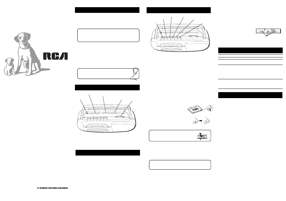 Sistema portátil, Antes de comenzar, Utilización del grabador | Determinación de fallas, Controles generales, Utilización de la radio, Garantía limitada | RCA RP-7701K9 User Manual | Page 2 / 2