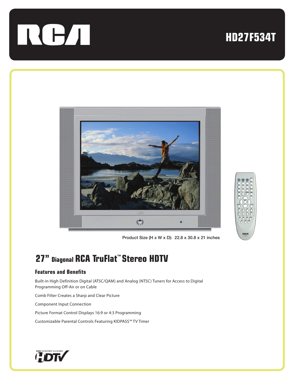 RCA HD27F534T User Manual | 2 pages