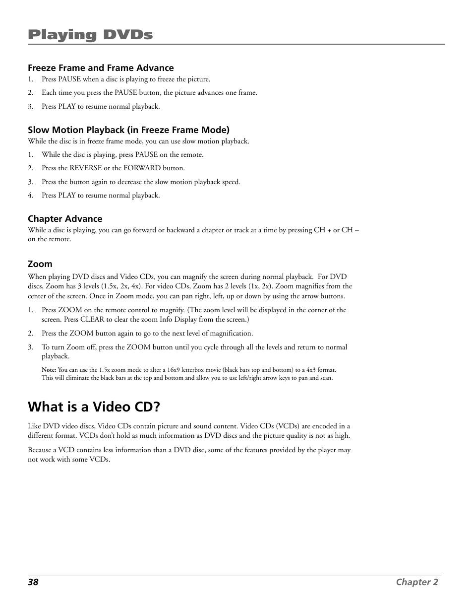 Playing dvds, What is a video cd | RCA RC5920P User Manual | Page 40 / 74