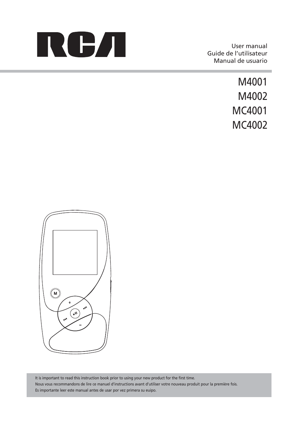 RCA M4001 User Manual | 30 pages