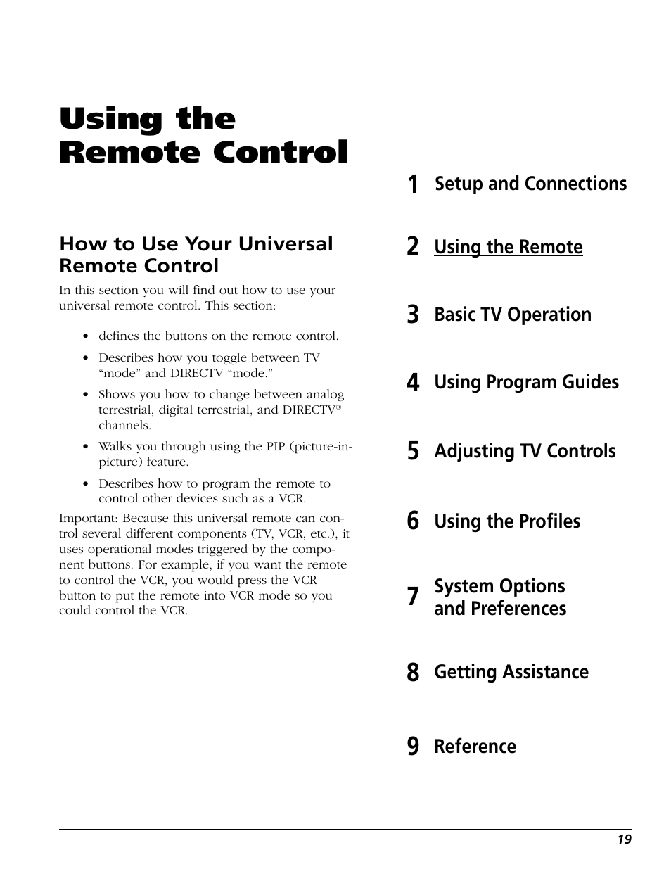 Using the, Remote control, Using the remote control | RCA Scenium HD65W20 User Manual | Page 23 / 100