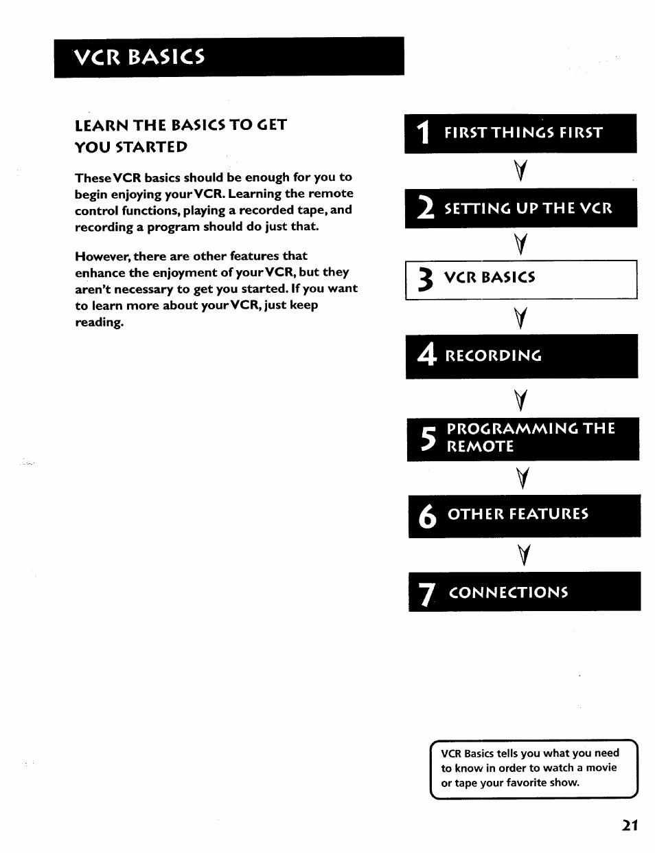 Vcr basics | RCA VR628HF User Manual | Page 25 / 74