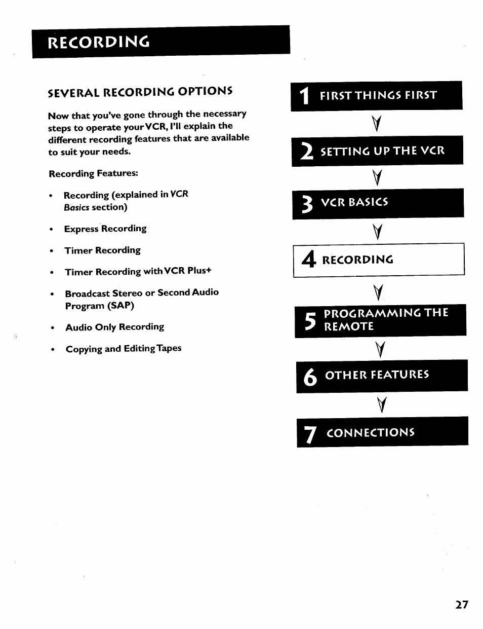 Recording | RCA VR628HF User Manual | Page 31 / 74