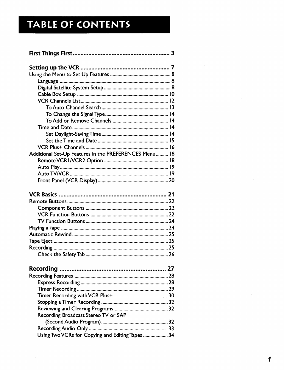 RCA VR628HF User Manual | Page 5 / 74