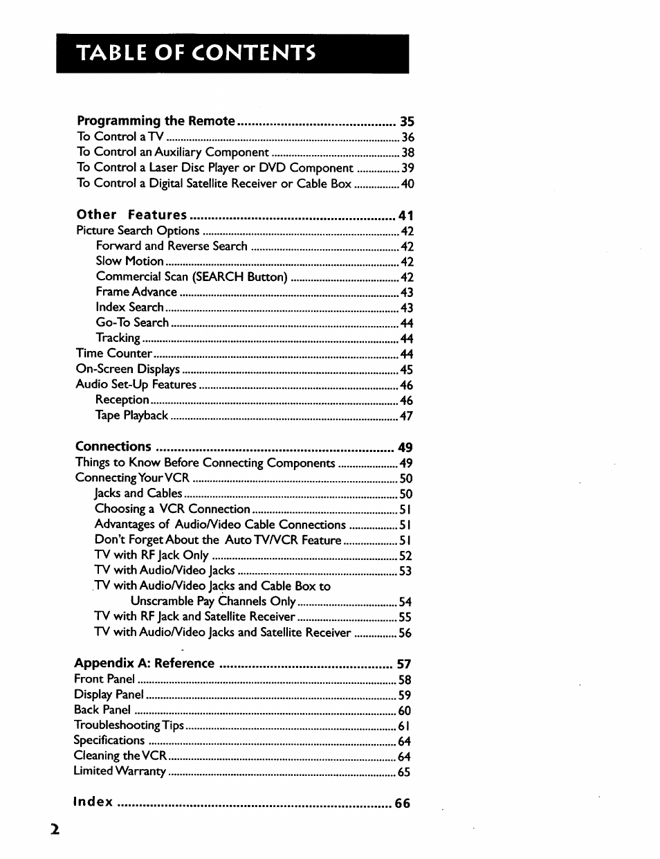 RCA VR628HF User Manual | Page 6 / 74