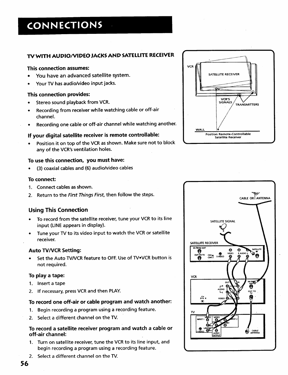 Using this connection, Connections | RCA VR628HF User Manual | Page 60 / 74