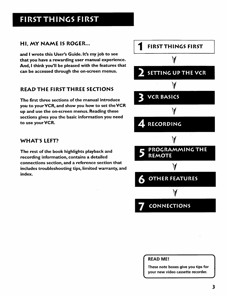 Read me, Fir$tthino$ first | RCA VR628HF User Manual | Page 7 / 74