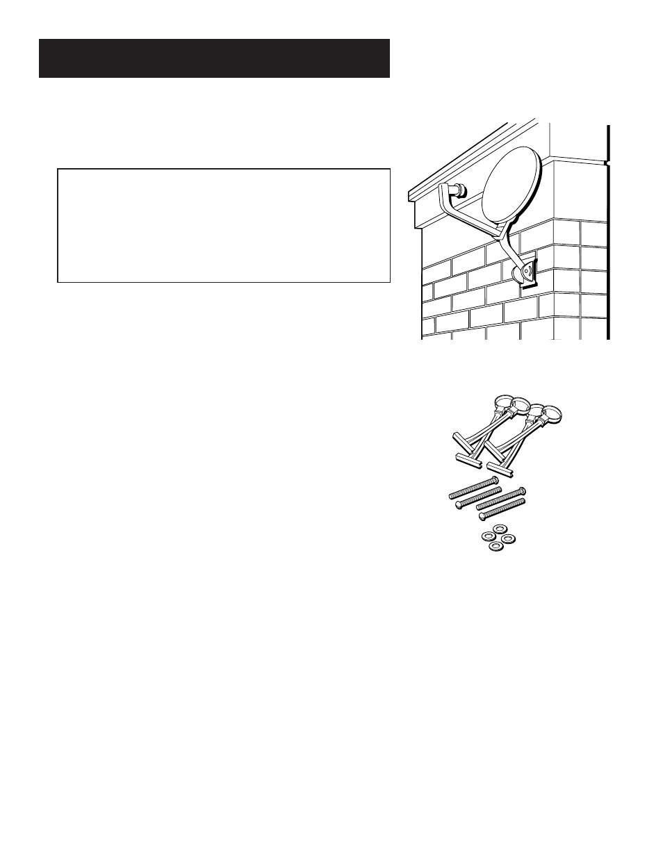 Mounting the mast, Mounting on a hollow or cinder block wall, Important considerations | RCA Satellite System User Manual | Page 55 / 88