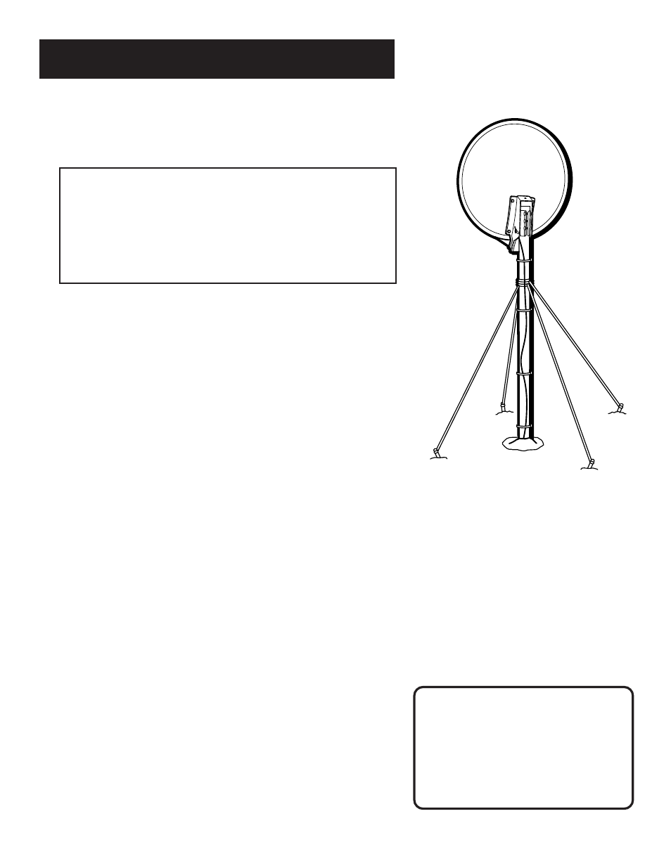 Mounting the mast, Mounting the dish on a pole | RCA Satellite System User Manual | Page 58 / 88
