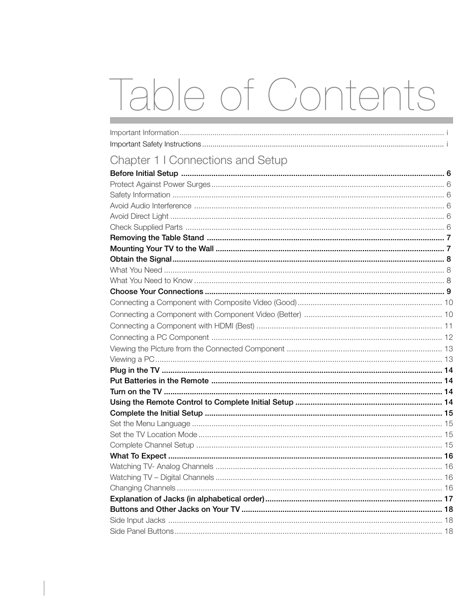 RCA L46FHD37R User Manual | Page 4 / 40