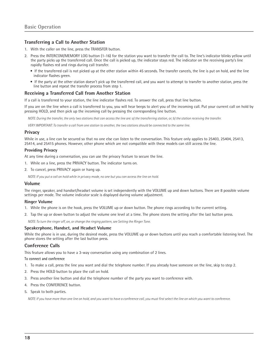 Basic operation | RCA 25415 User Manual | Page 18 / 32