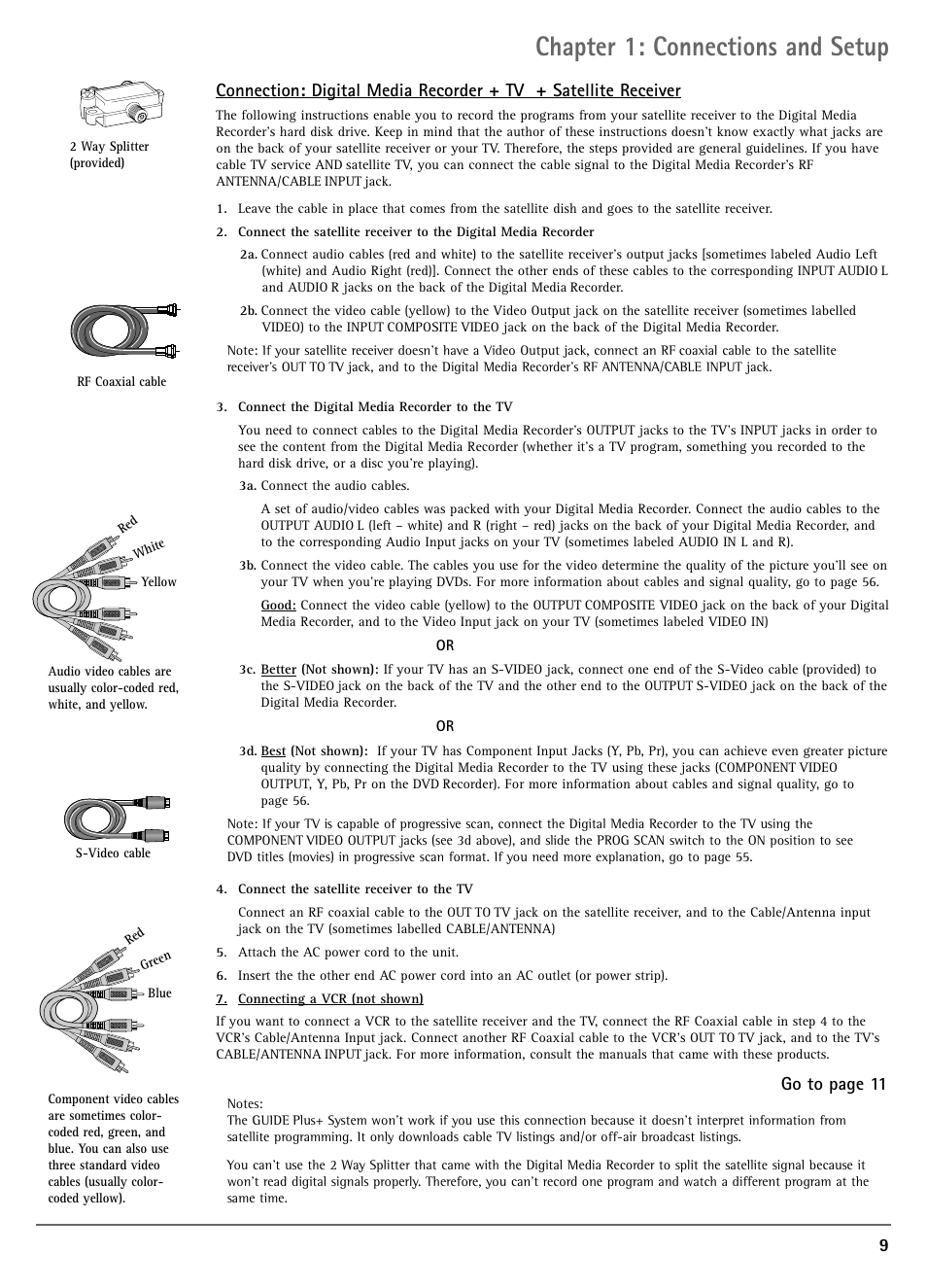 Chapter 1: connections and setup | RCA DRC7005N User Manual | Page 11 / 64