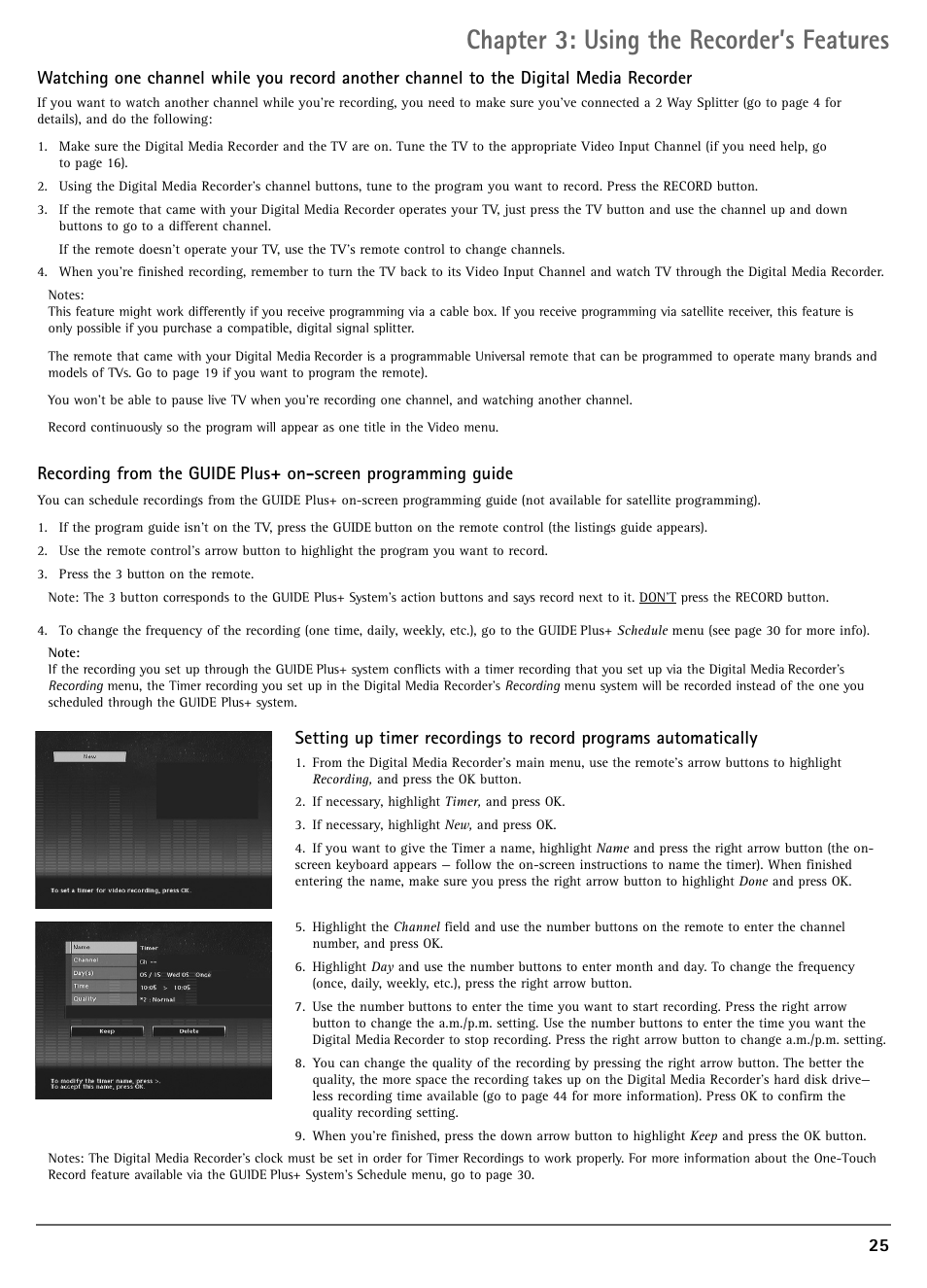 Chapter 3: using the recorder’s features | RCA DRC7005N User Manual | Page 27 / 64