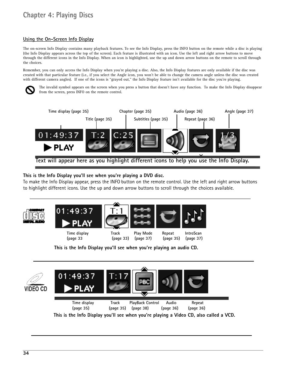 Chapter 4: playing discs | RCA DRC7005N User Manual | Page 36 / 64