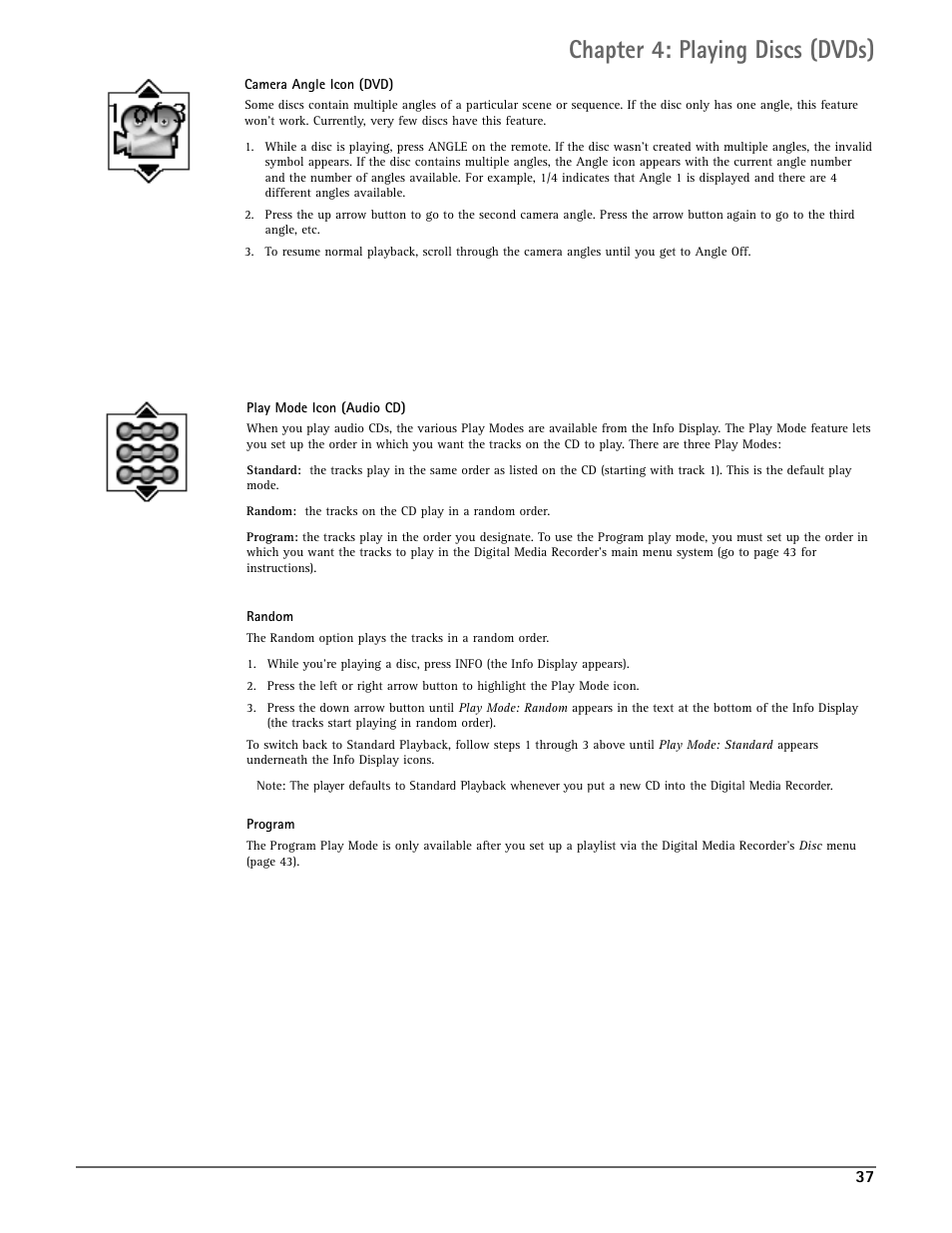 Chapter 4: playing discs (dvds) | RCA DRC7005N User Manual | Page 39 / 64