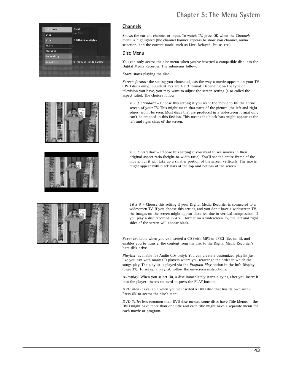 Chapter 5: the menu system | RCA DRC7005N User Manual | Page 45 / 64