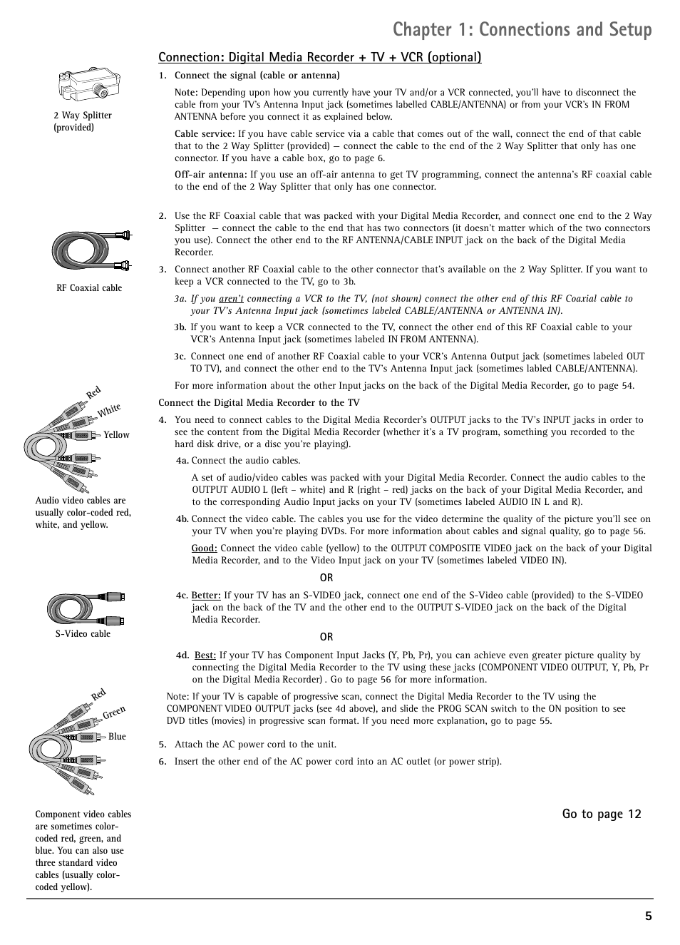Chapter 1: connections and setup | RCA DRC7005N User Manual | Page 7 / 64