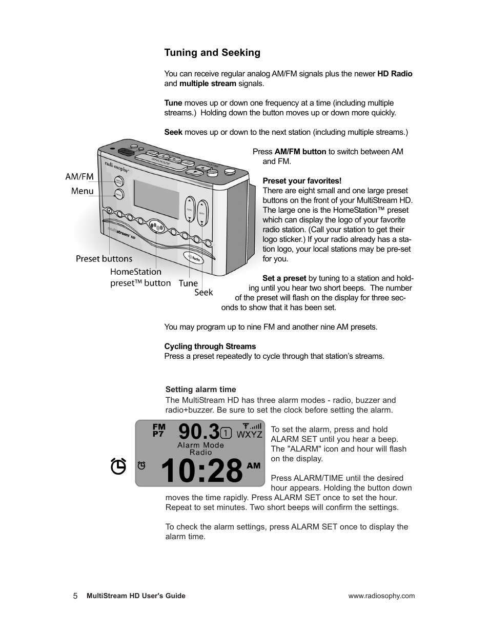 Tuning and seeking | RCA MPA0001 User Manual | Page 6 / 16