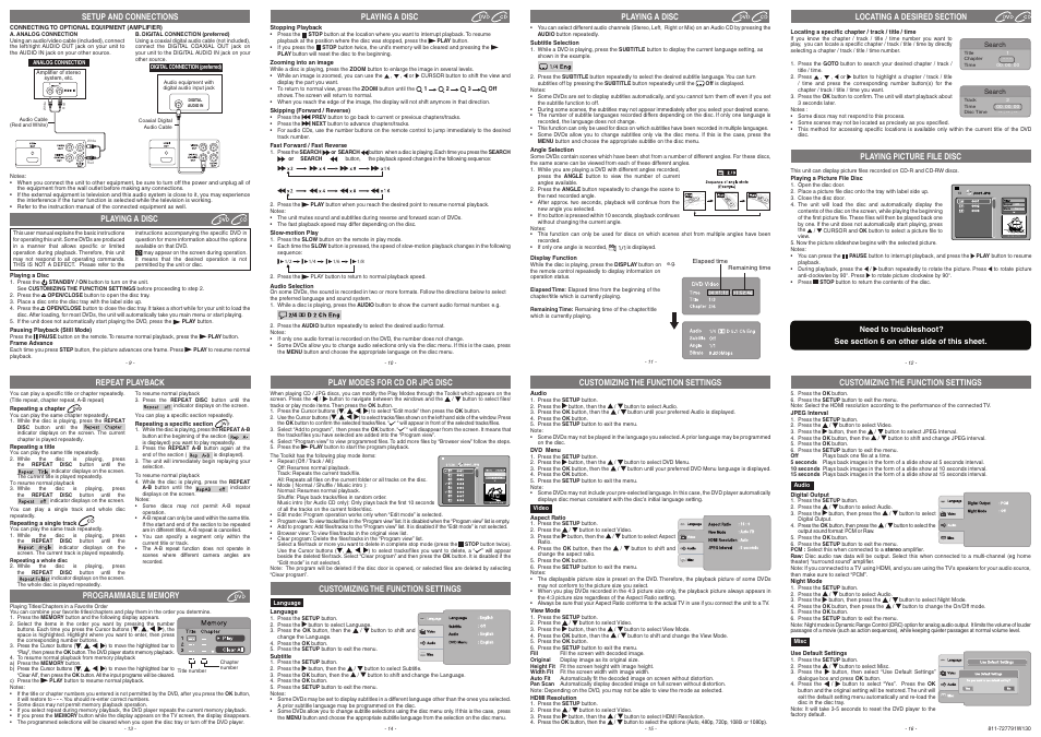 RCA DRC277B User Manual | 2 pages