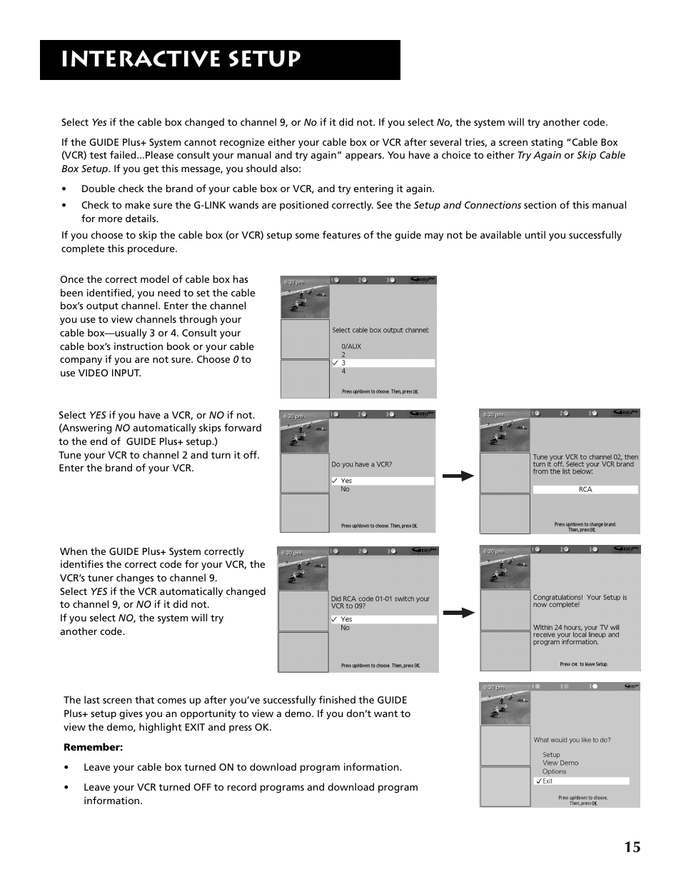 Interactive setup | RCA P52936 User Manual | Page 17 / 64