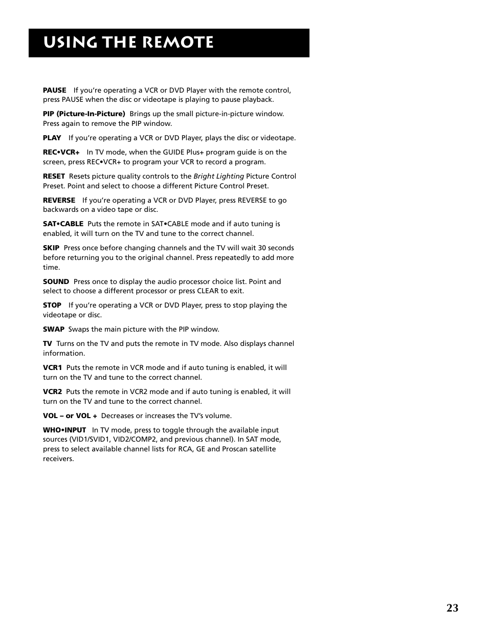 Using the remote | RCA P52936 User Manual | Page 25 / 64