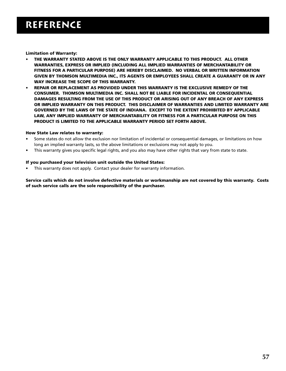 Reference | RCA P52936 User Manual | Page 59 / 64