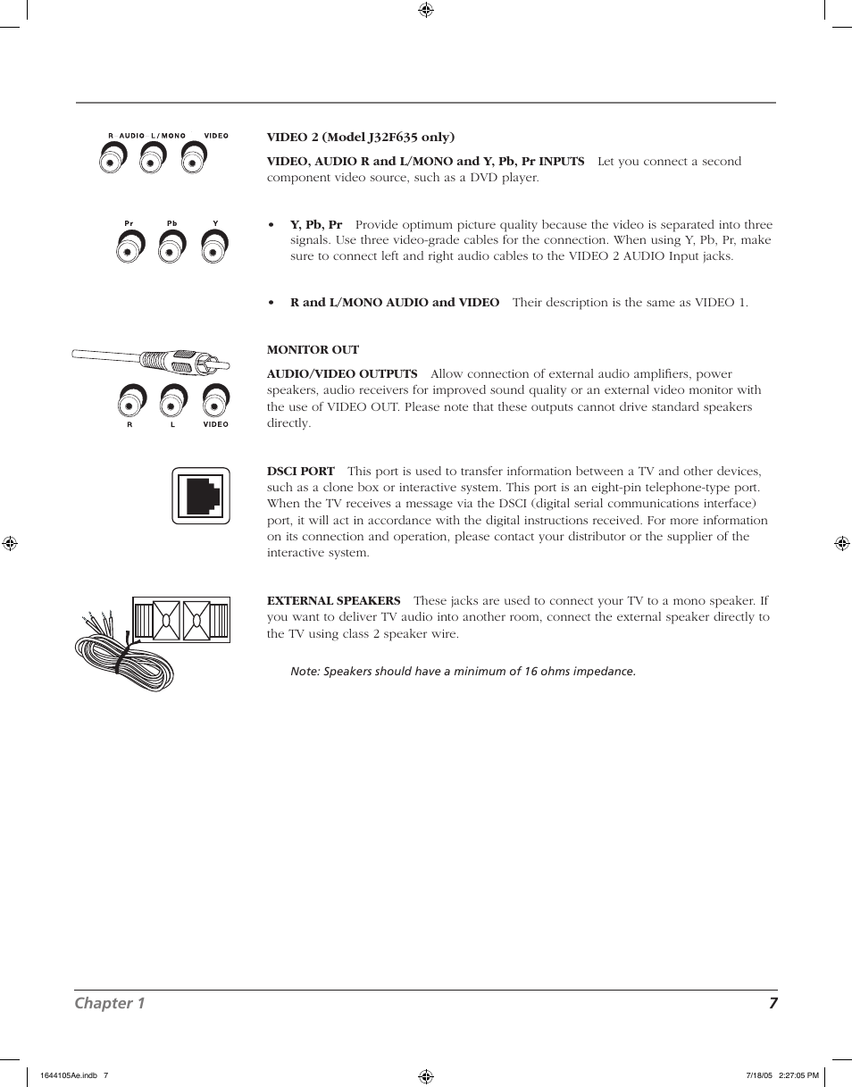 Connections & setup, Chapter 1 7 | RCA J32F635 User Manual | Page 7 / 40