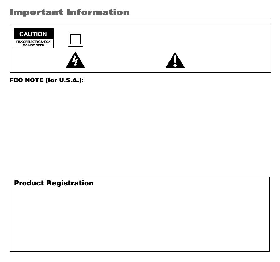 Important information, Product registration, Caution | RCA RC5400P User Manual | Page 2 / 78