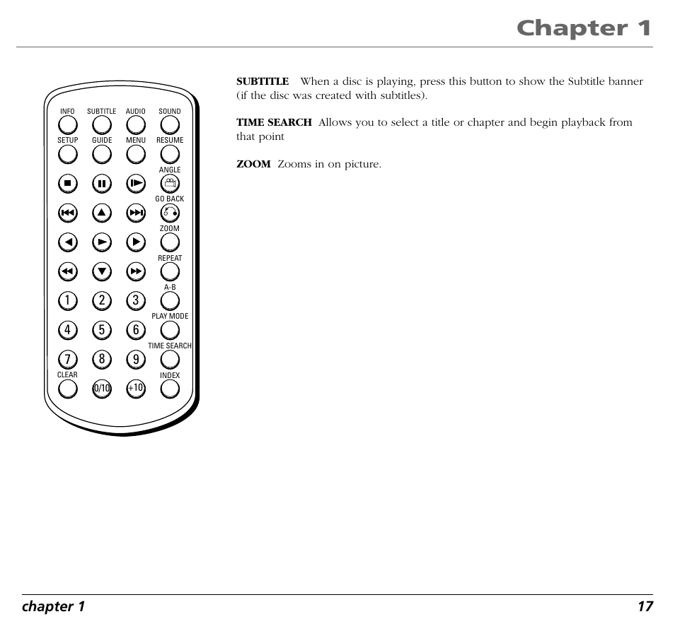 Chapter 1, Chapter 1 17 | RCA RC5400P User Manual | Page 21 / 78