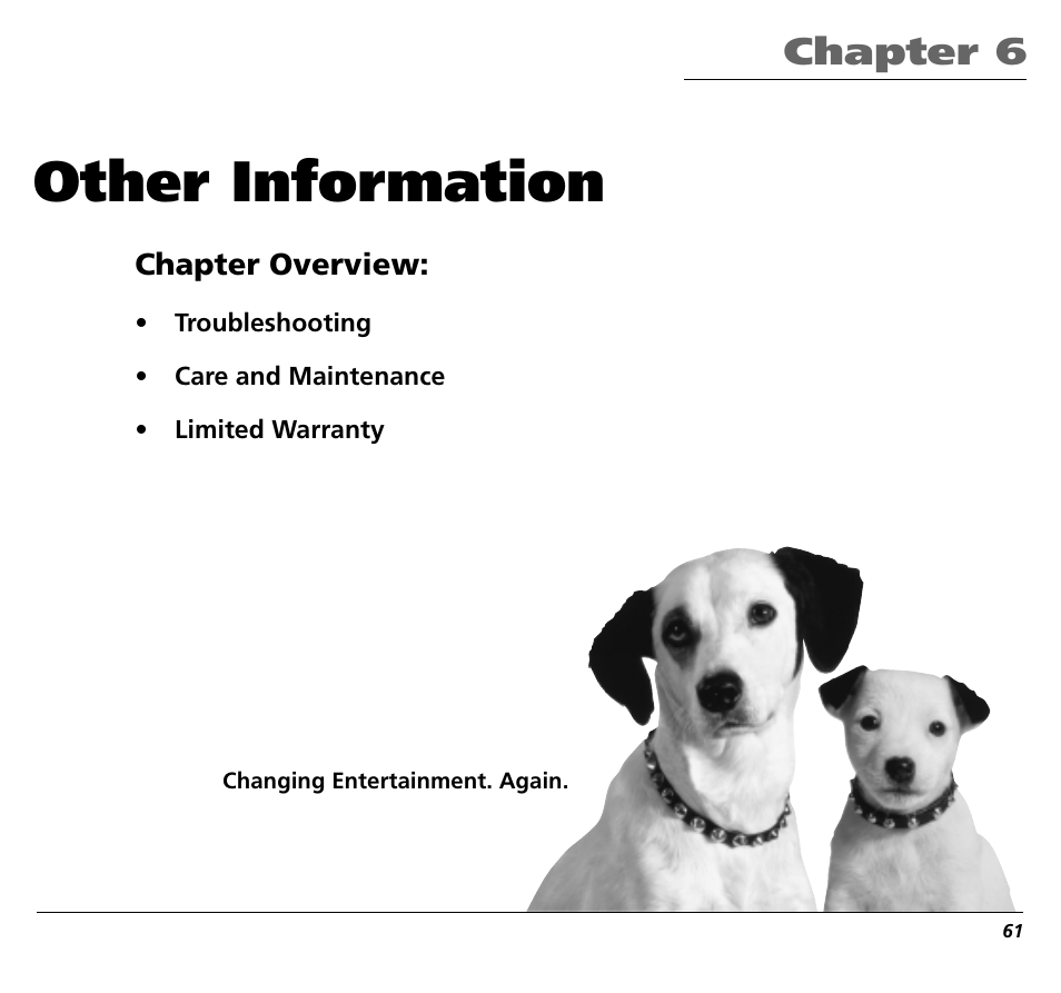 Other information, Chapter 6 | RCA RC5400P User Manual | Page 65 / 78