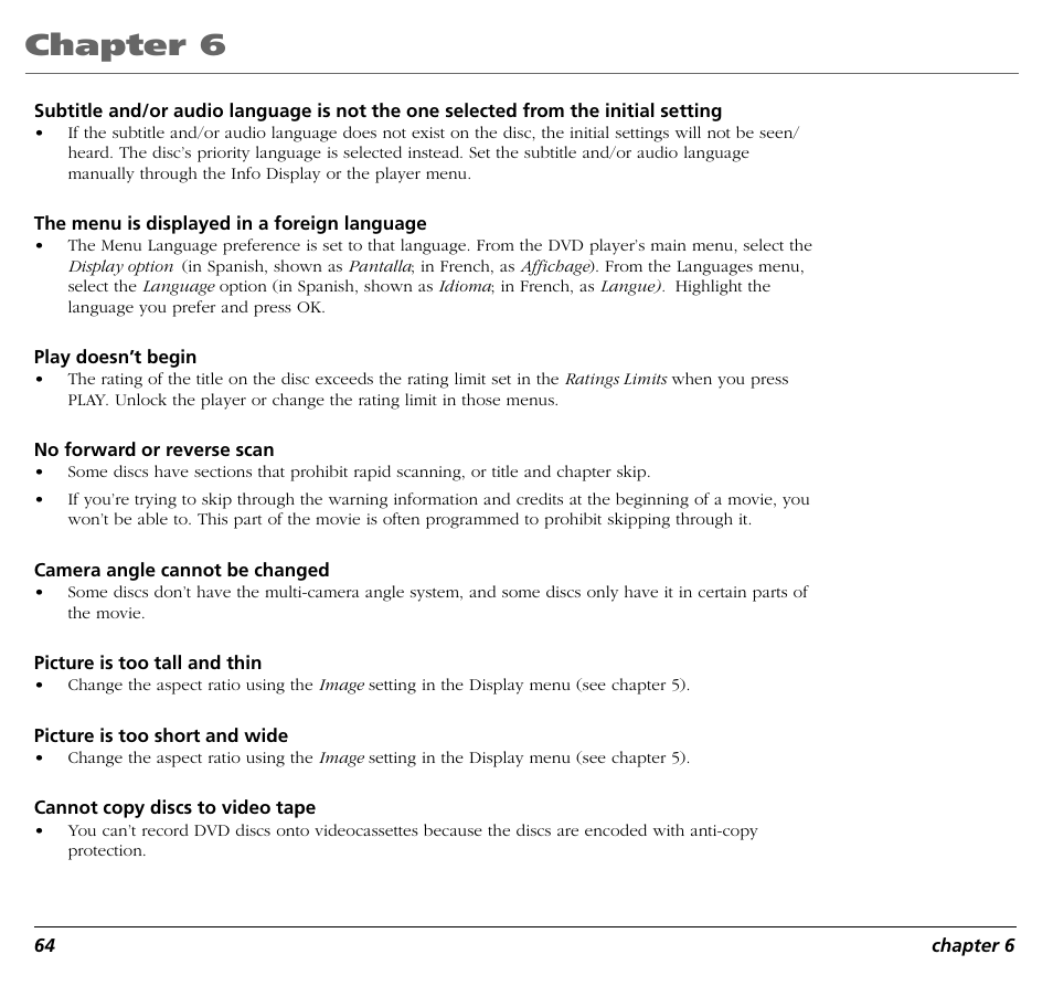 Chapter 6 | RCA RC5400P User Manual | Page 68 / 78