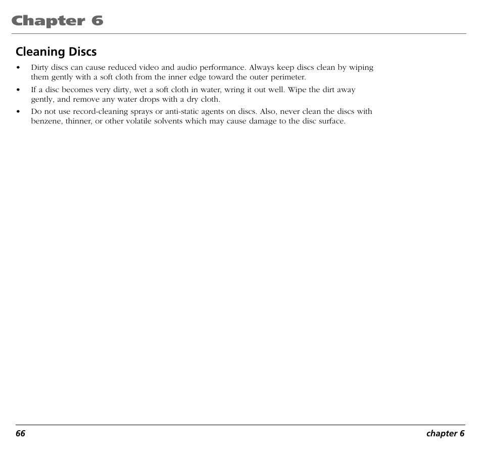 Chapter 6, Cleaning discs | RCA RC5400P User Manual | Page 70 / 78