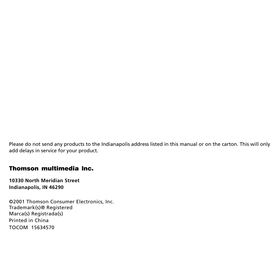 Thomson, Multimedia | RCA RC5400P User Manual | Page 78 / 78
