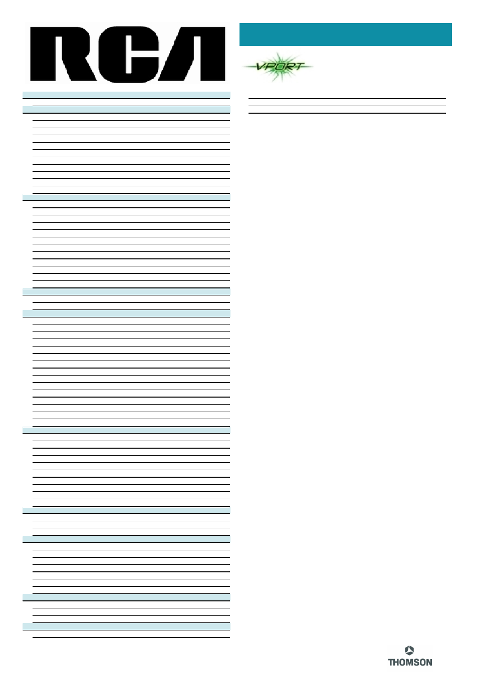 Technical specifications | RCA 36V550T User Manual | Page 2 / 2