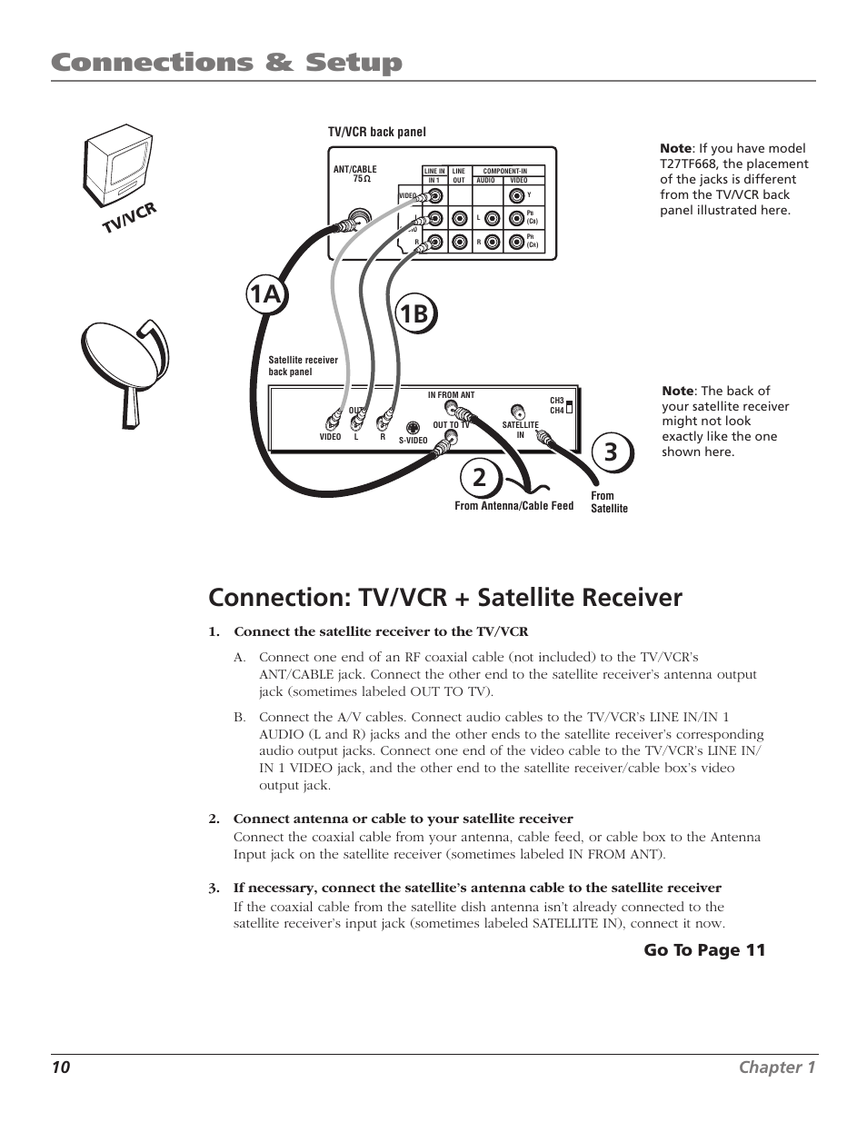 31a 1b, 10 chapter 1, Go to page 11 | Tv/vcr | RCA TV/VCR User Manual | Page 12 / 56