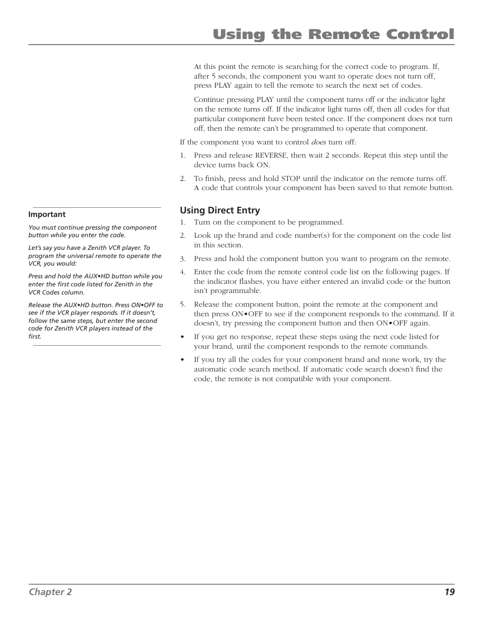 Using the remote control | RCA D52W27D User Manual | Page 21 / 64