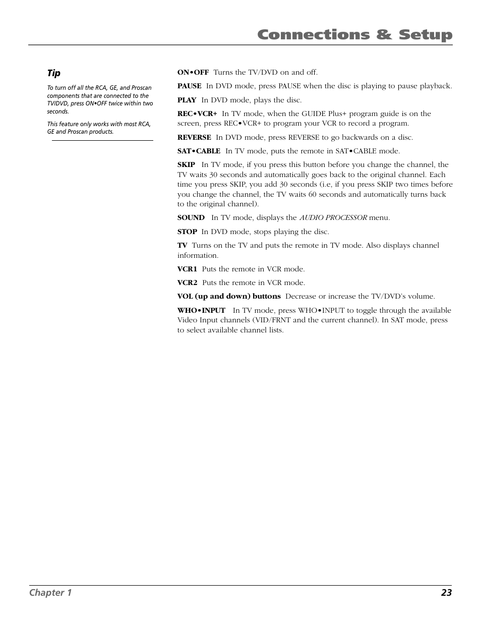 Connections & setup | RCA TruFlat BD20TF10 User Manual | Page 25 / 104