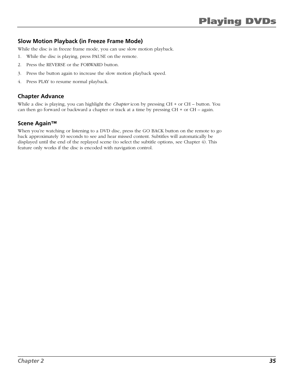 Playing dvds | RCA TruFlat BD20TF10 User Manual | Page 37 / 104