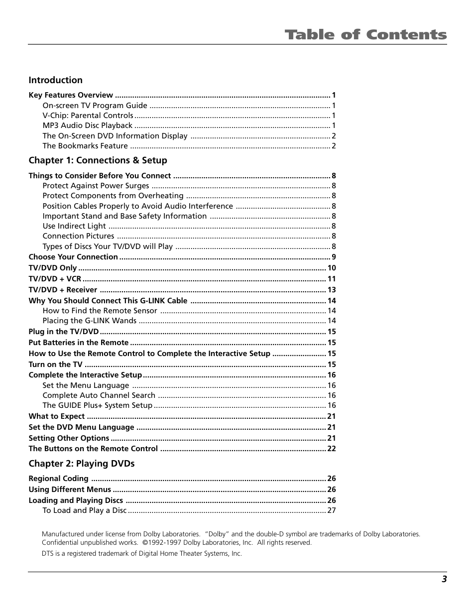 RCA TruFlat BD20TF10 User Manual | Page 5 / 104
