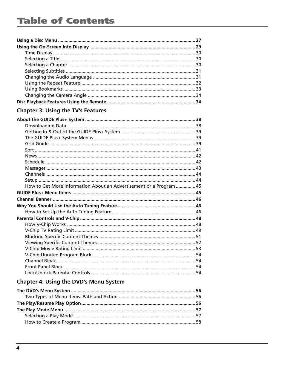 RCA TruFlat BD20TF10 User Manual | Page 6 / 104