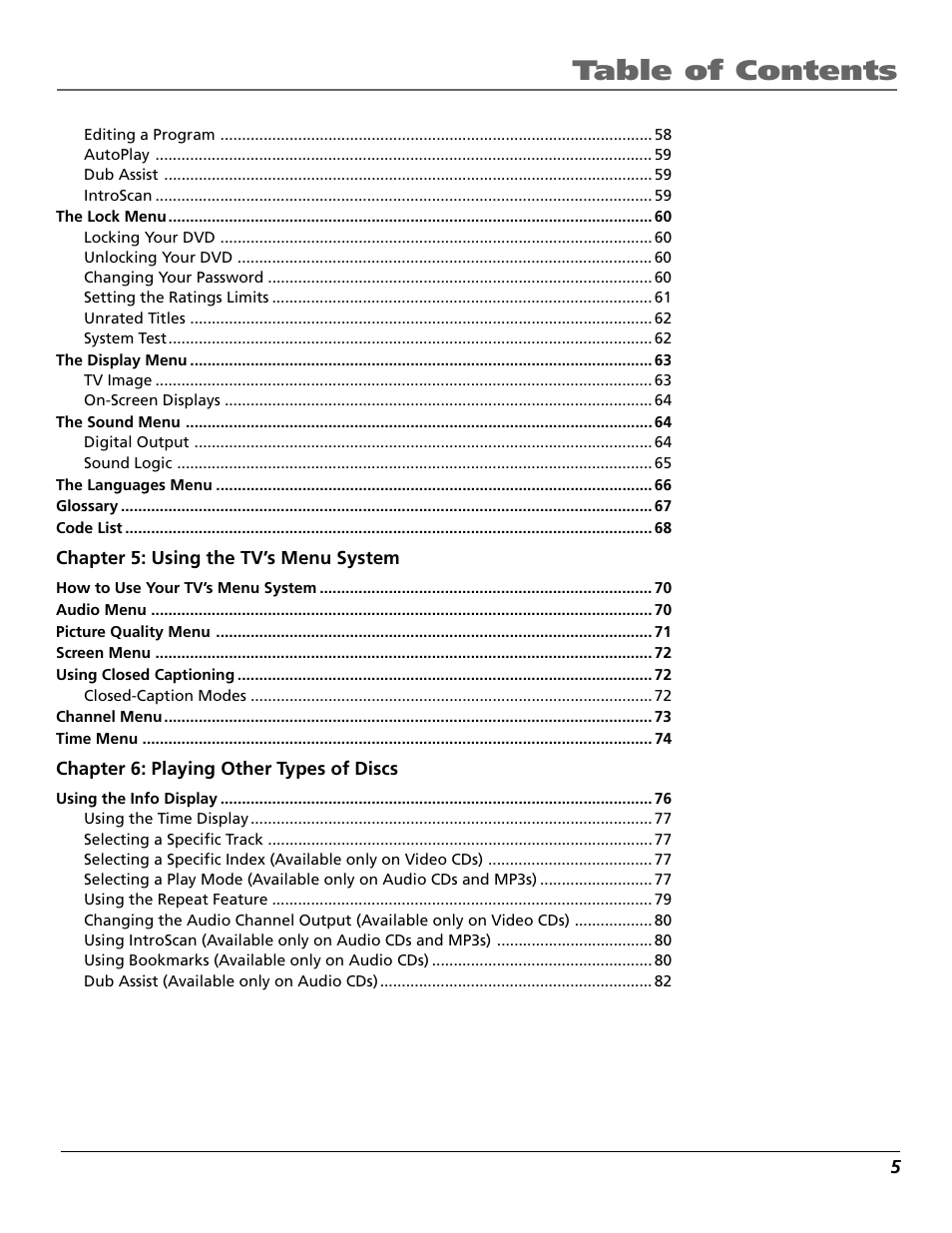 RCA TruFlat BD20TF10 User Manual | Page 7 / 104