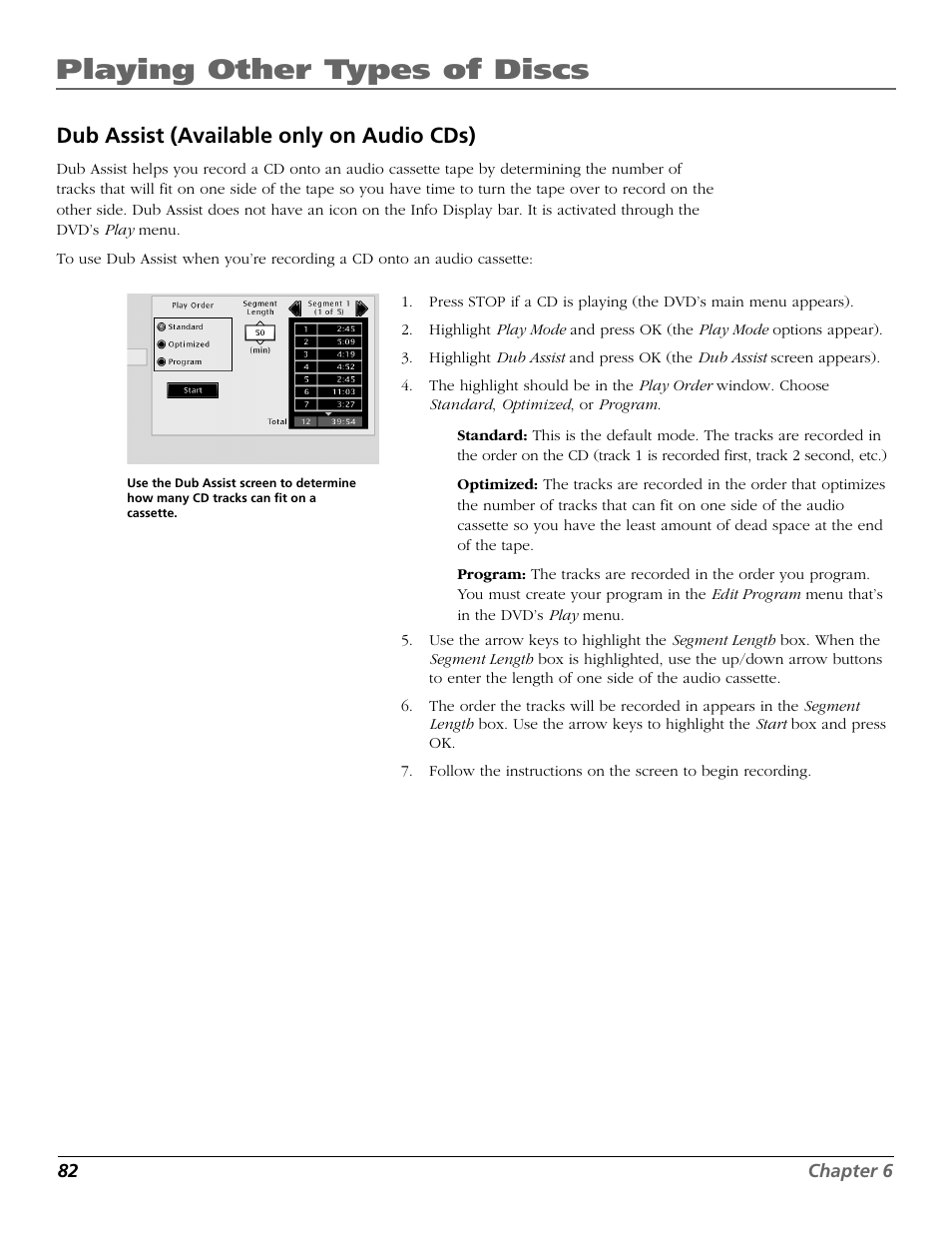 Playing other types of discs, Dub assist (available only on audio cds) | RCA TruFlat BD20TF10 User Manual | Page 84 / 104