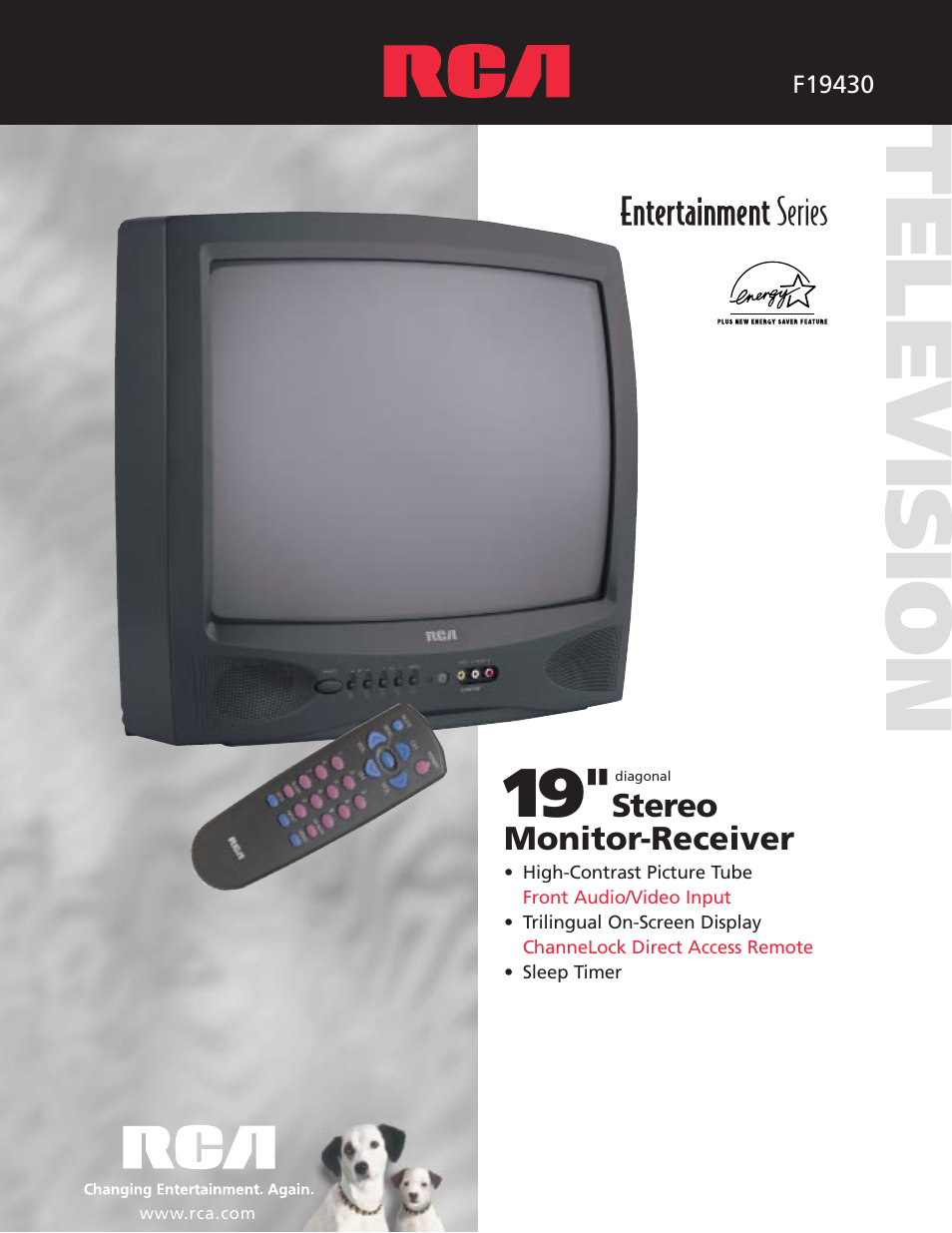 RCA F19430 User Manual | 2 pages