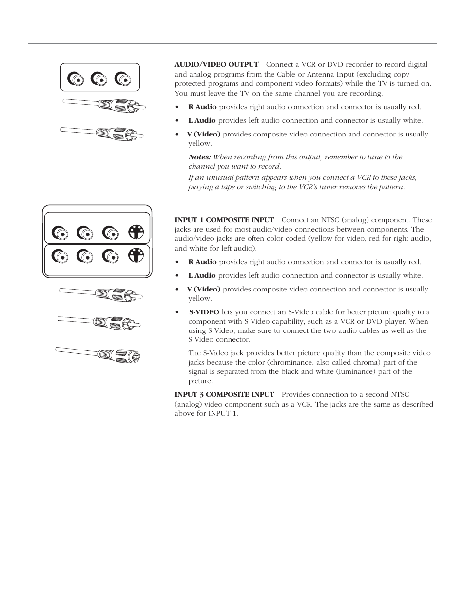 Connections & setup, Chapter 1 11, Video/audio inputs | RCA SCENIUM HDTV with DLP technology High-Definition Television User Manual | Page 13 / 80