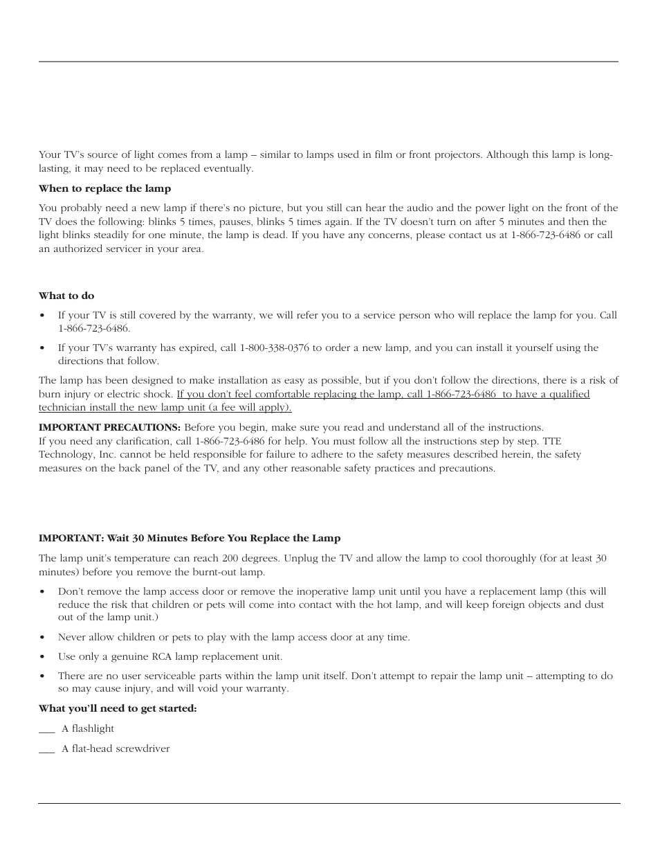References, Lamp replacement instructions, Replacing the lamp unit | RCA SCENIUM HDTV with DLP technology High-Definition Television User Manual | Page 69 / 80